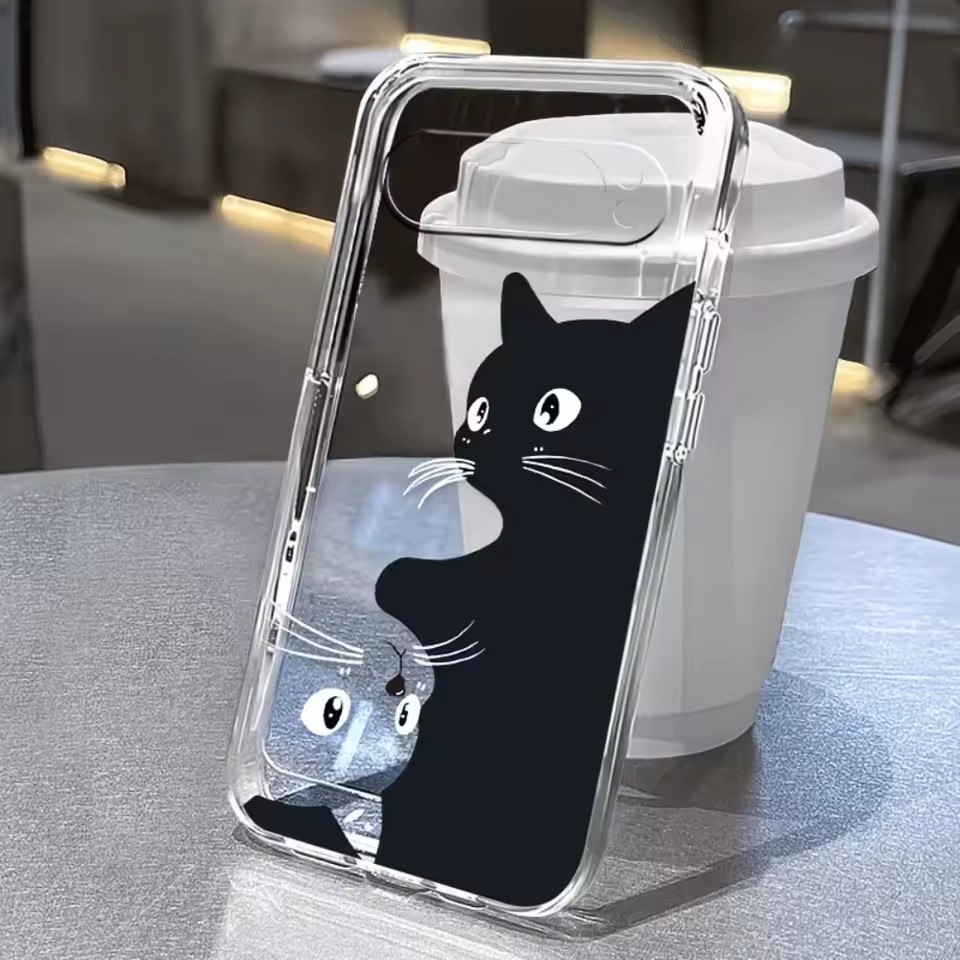 Google Pixel 9 Pro - Hot Kawaii Cartoon Black Cat Pattern