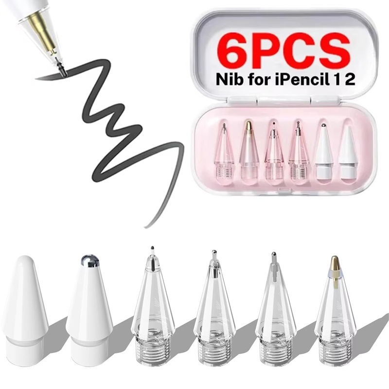 Ipad Pencil Stylus - 6Pcs Replaceable Pencil Tips For Apple