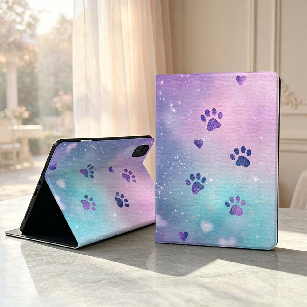Lenovo Tablet Plus Accessories - Cartoon Glitter Paw Prints Soft For