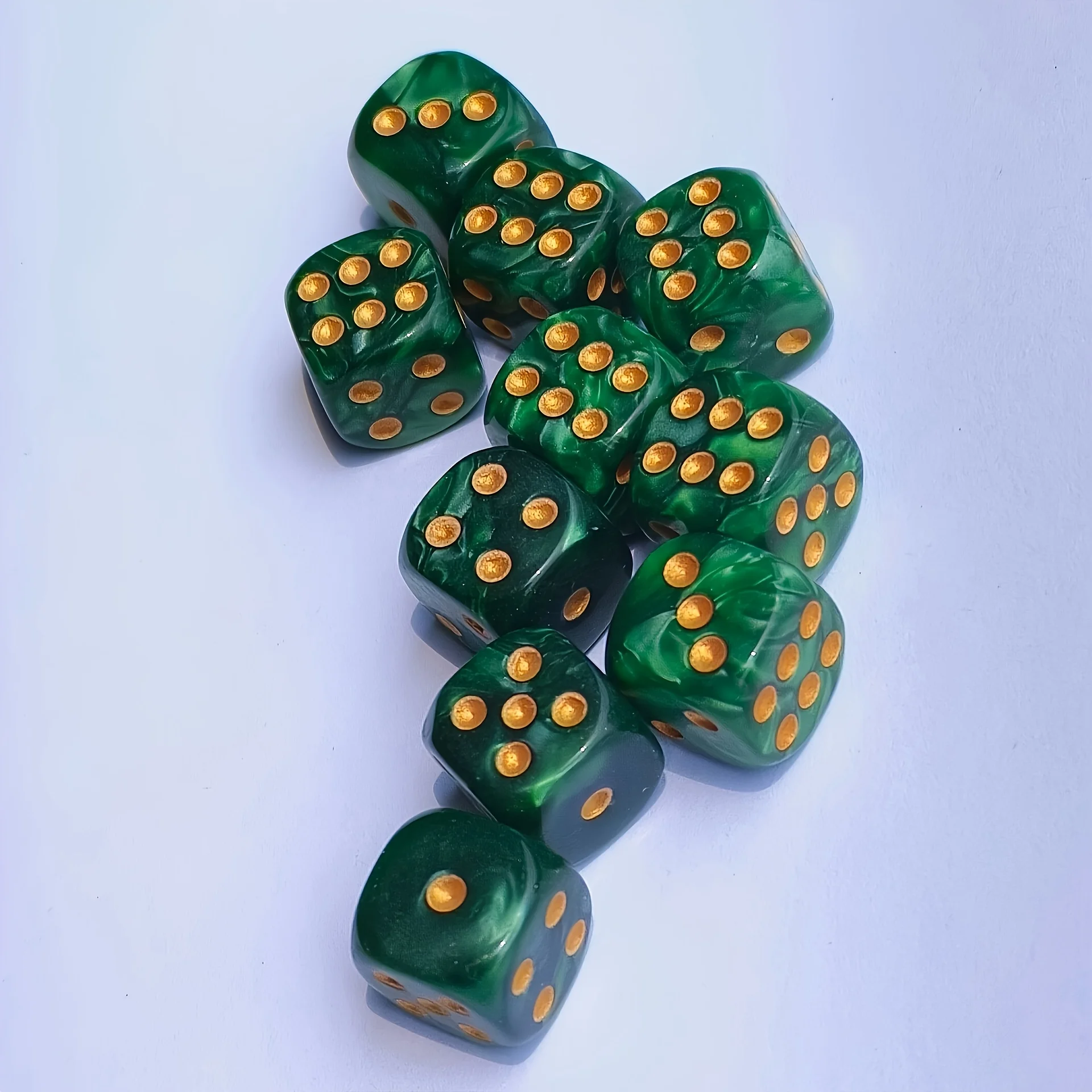 10Pcs 12mm Pearl Swirl D6 Dice - Tablet Gaming Accessories ulasan dan harga
