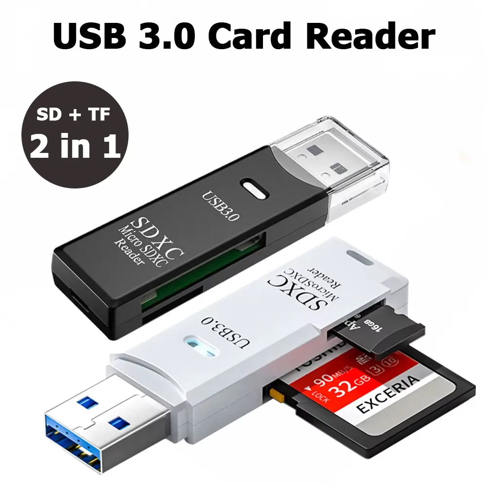 2-in-1 Card Reader USB 3.0/2.0 - Tablet Reading Accessories ulasan dan harga